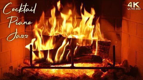 Cocktail Piano Jazz & Crackling Fireplace