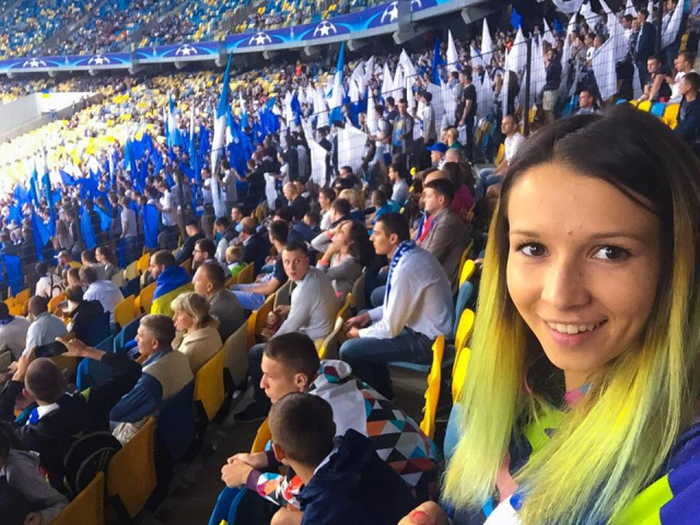 Miss Monique at Dinamo Kiev Stadium