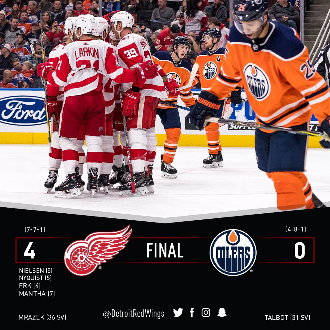 5 Nov 2017 Edmonton Oilers vs Red Wings [Video Highlights Regular