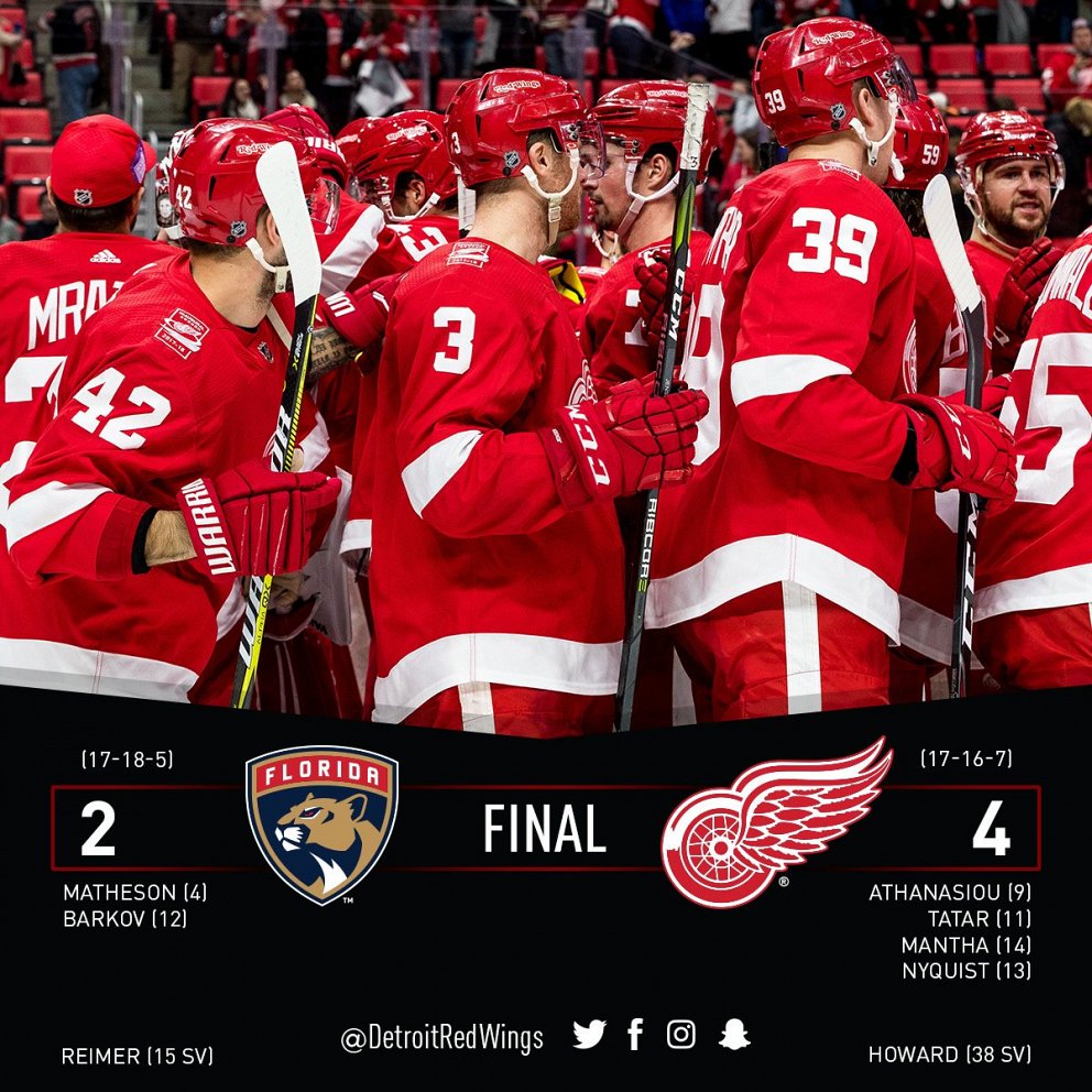 05 Jan 2018 Detroit Red Wings vs Panthers [Video Highlights